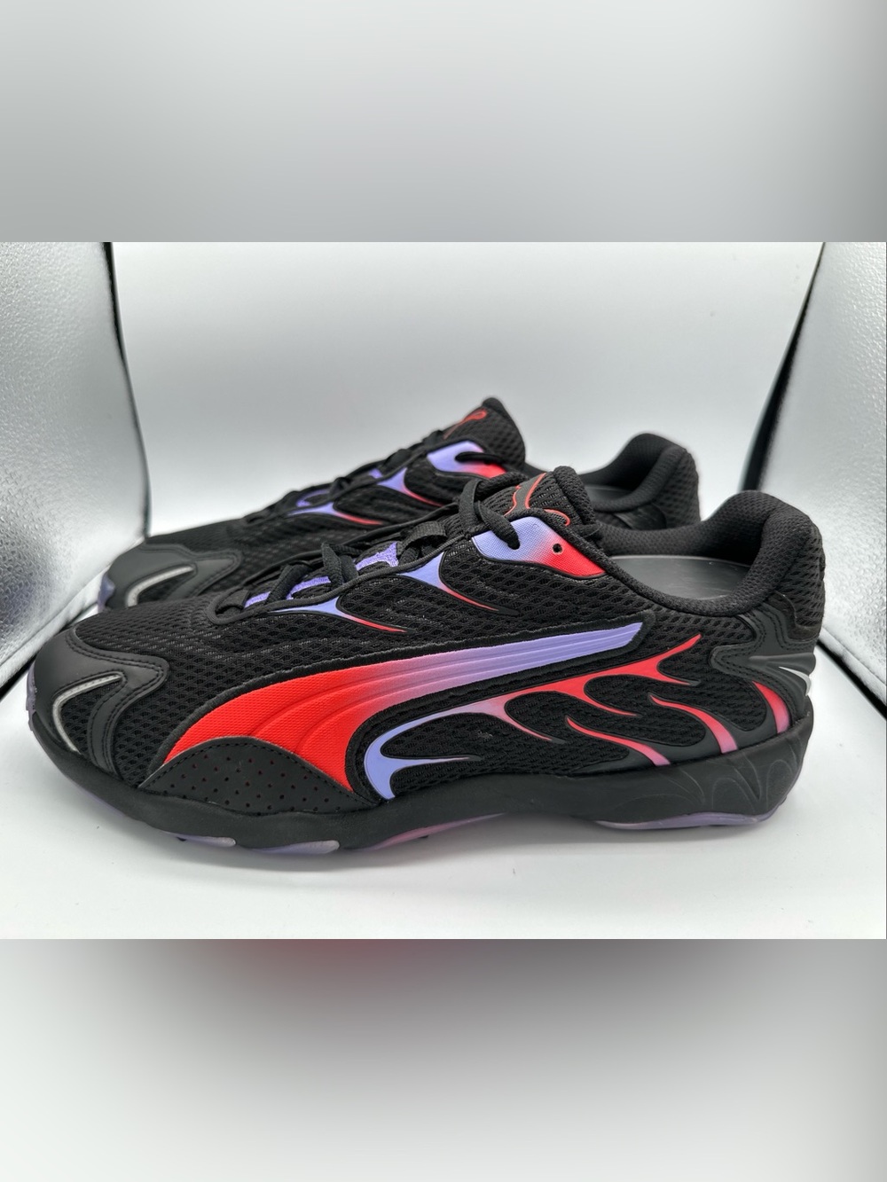 Puma Kids Black Red to Purple Gradient Athletic Sneakers